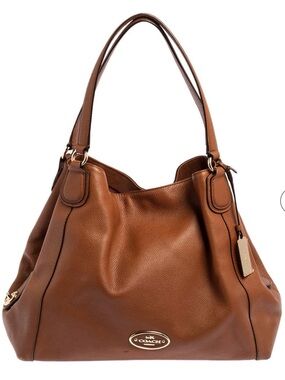 Coach Edie Brown Leather Shoulder Tote Bag